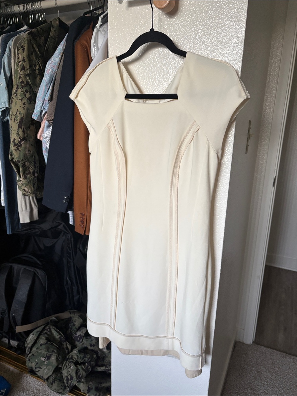 rag & bone Cream Cap-Sleeve Sheath Dress